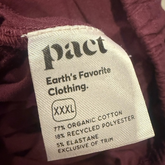 Pact Maroon Luxe Jersey Cut Out Wide Leg Jumpsuit Size XXXL - Picture 5 of 5